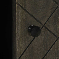 vidaXL Credenza Nera 90x33x75 cm in Legno Massello di Mango