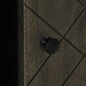 vidaXL Credenza Nera 90x33x75 cm in Legno Massello di Mango