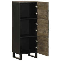 vidaXL Credenza Nera 40x33x110 cm in Legno Massello di Mango