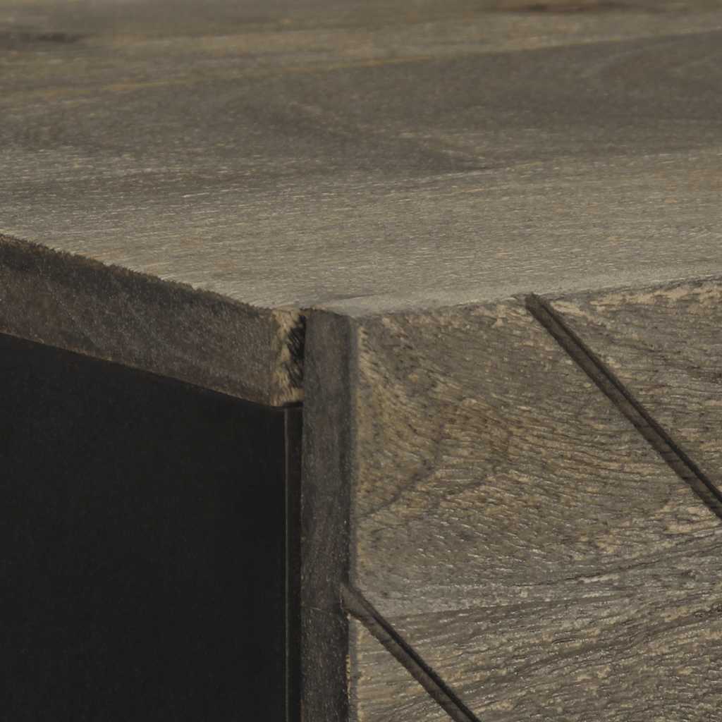 Credenza-Buffet-Armadio da cucina Nera 40x33x110 cm in Legno Massello di Mango 381695