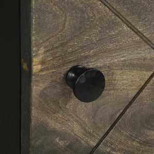 vidaXL Credenza Nera 40x33x110 cm in Legno Massello di Mango