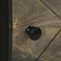 Credenza-Buffet-Armadio da cucina Nera 40x33x110 cm in Legno Massello di Mango 381695