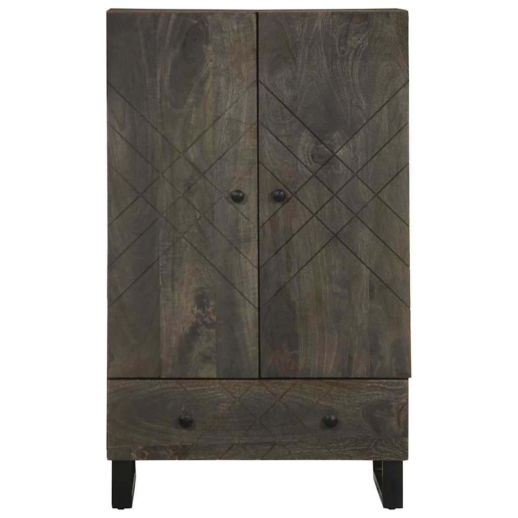 Credenza-Buffet-Armadio da cucina Nera 60x33x100 cm in Legno Massello di Mango 411099