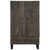 Credenza-Buffet-Armadio da cucina Nera 60x33x100 cm in Legno Massello di Mango 411099