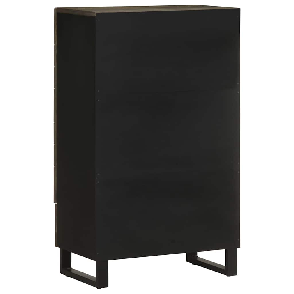 Credenza-Buffet-Armadio da cucina Nera 60x33x100 cm in Legno Massello di Mango 411099