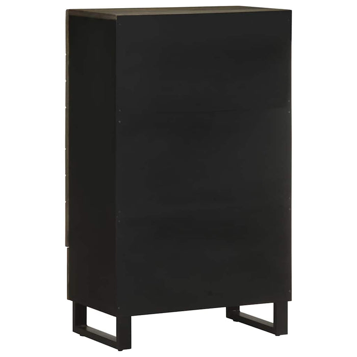 Credenza-Buffet-Armadio da cucina Nera 60x33x100 cm in Legno Massello di Mango 411099
