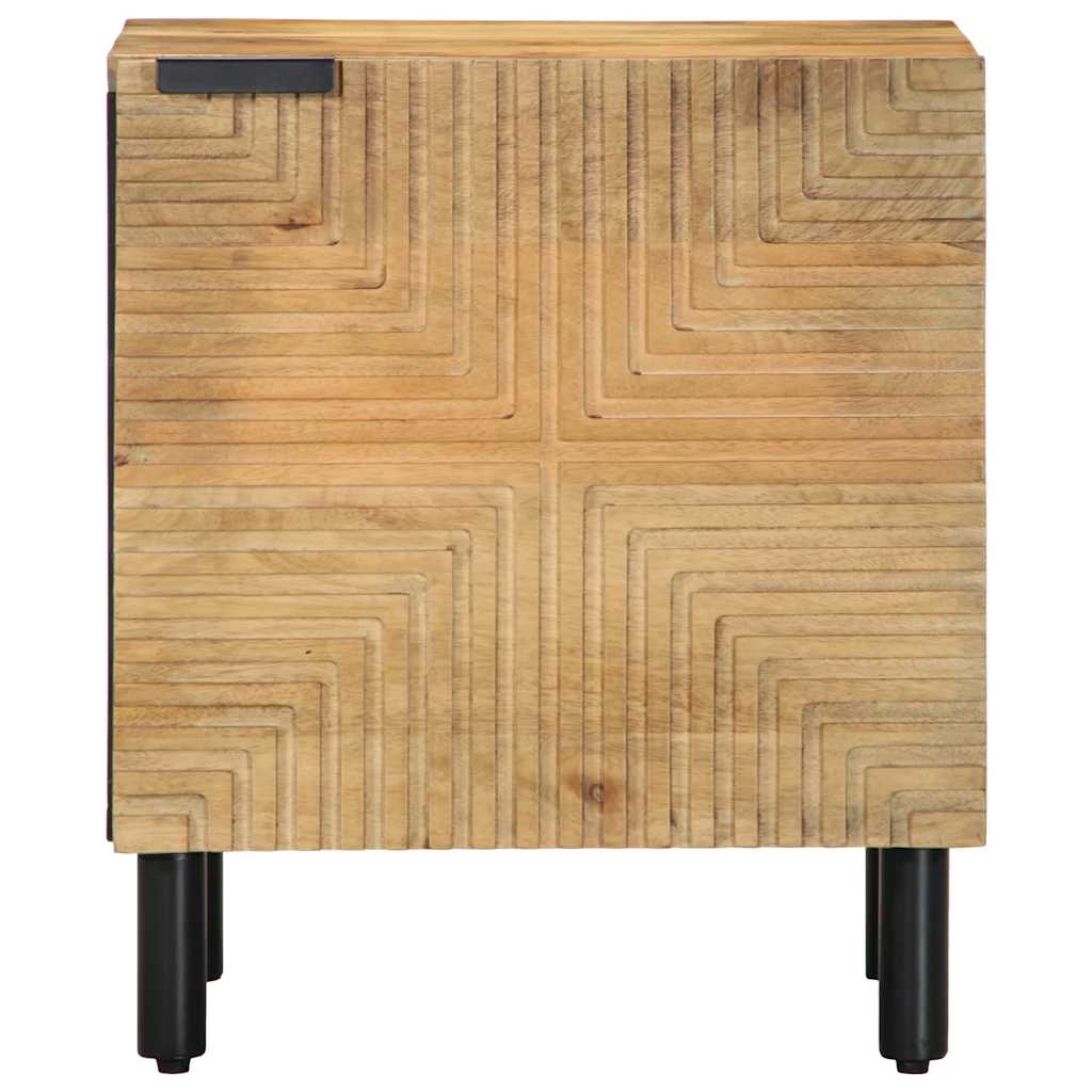 Comodino Marrone 40x33x46 cm in Legno Massello di Mango