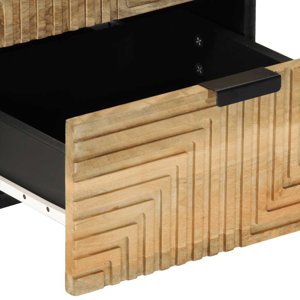 vidaXL Comodino Marrone 40x33x46 cm in Legno Massello di Mango