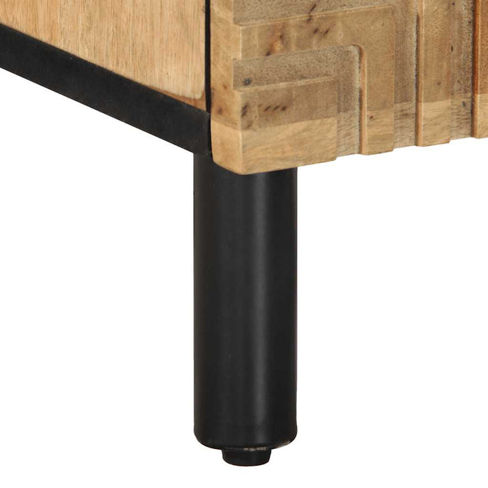 vidaXL Comodino Marrone 40x33x46 cm in Legno Massello di Mango