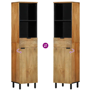 Mobile da Bagno Marrone 38x33x160 cm in Legno Massello di Mango