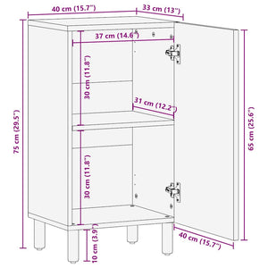vidaXL Credenza Marrone 40x33x75 cm in Legno Massello di Mango
