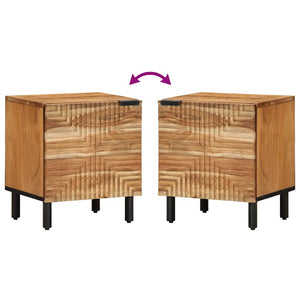 vidaXL Comodino 40x33x46 cm in Legno Massello di Acacia