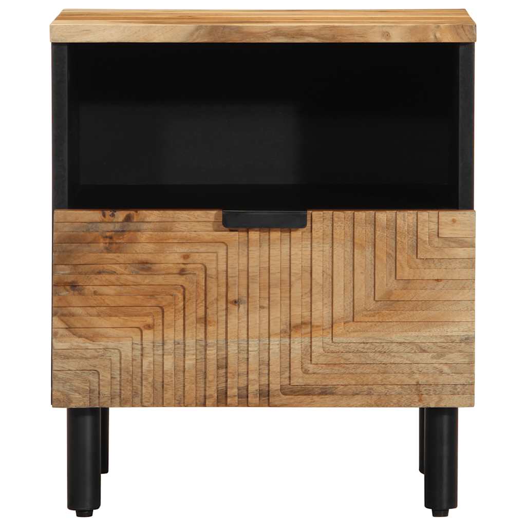 Comodino-Tavolino da notte 40x33x46 cm in Legno Massello di Acacia 860158
