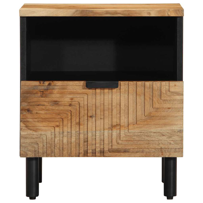 Comodino-Tavolino da notte 40x33x46 cm in Legno Massello di Acacia 860158