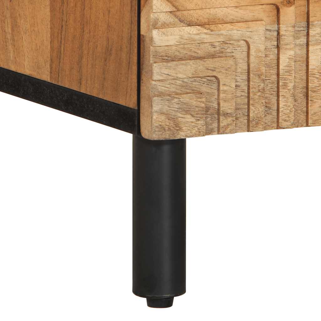 Comodino-Tavolino da notte 40x33x46 cm in Legno Massello di Acacia 860158