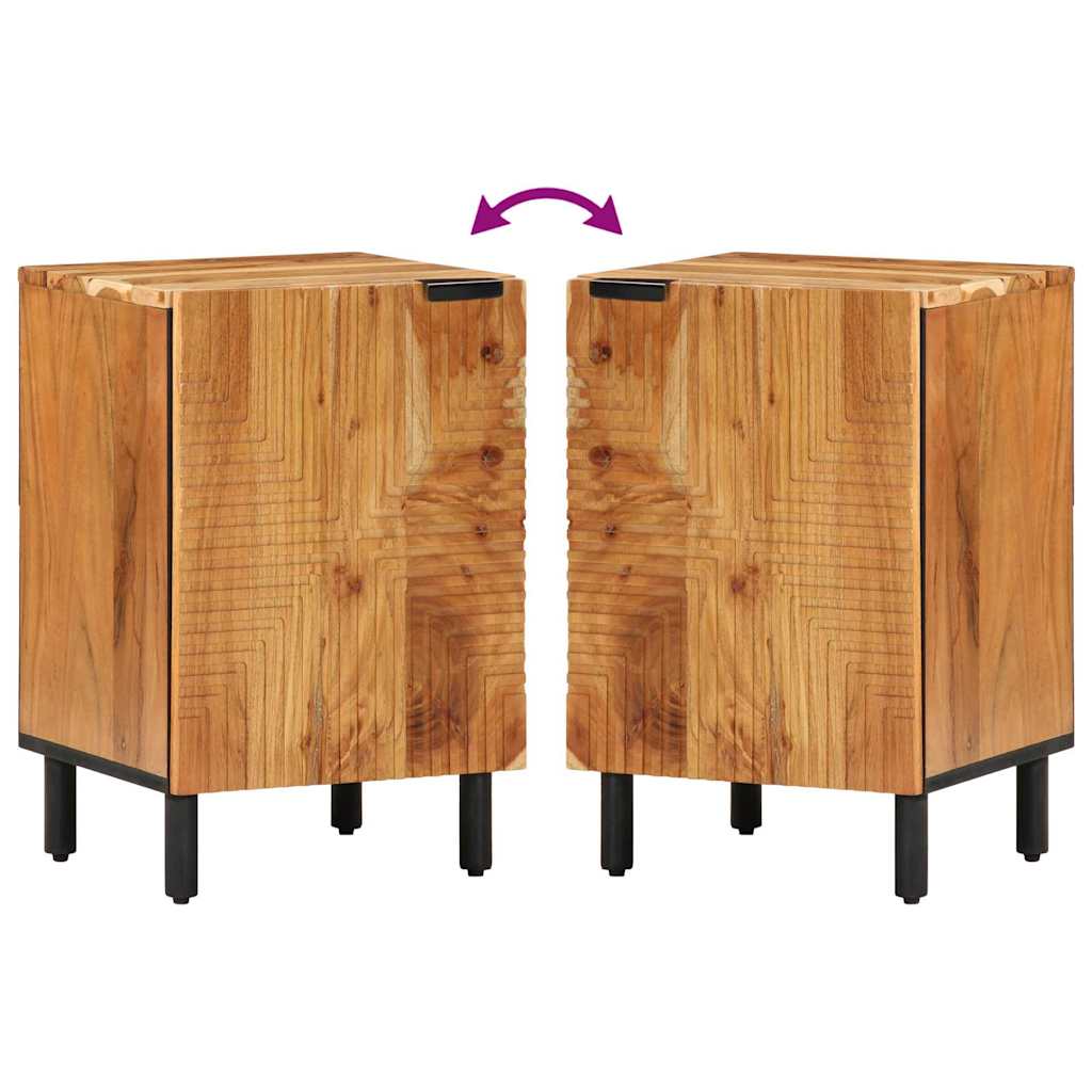 Armadio da Bagno con porta Marrone Legno massello di acacia 4017777