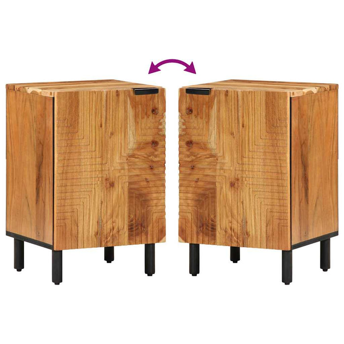 Armadio da Bagno con porta Marrone Legno massello di acacia 4017777