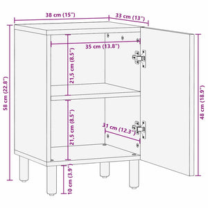 Armadio da Bagno con porta Marrone Legno massello di acacia 4017777