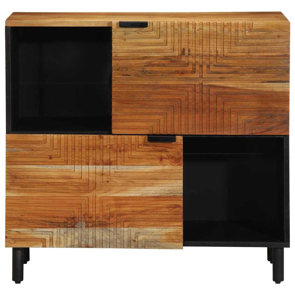 Credenza-Buffet-Armadio da cucina Naturale 80 x 33,5 x 75 cm Legno di Acacia Massello