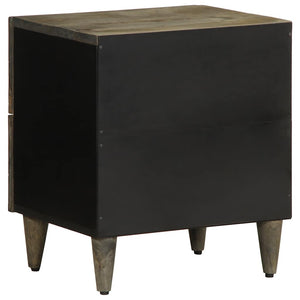 vidaXL Comodino Grigio Chiaro 40x33x46 cm in Legno Massello di Mango