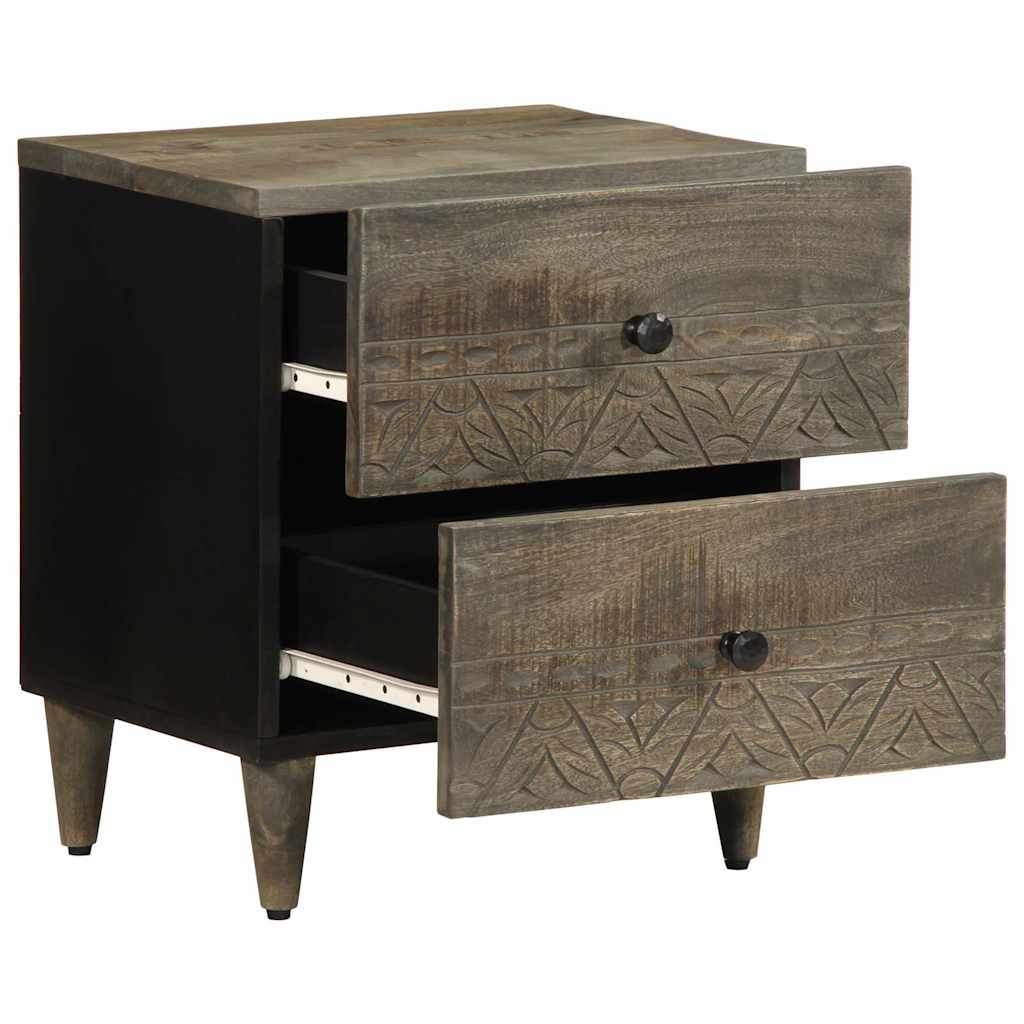 vidaXL Comodini 2pz Grigio Chiaro 40x33x46 cm in Legno Massello Mango