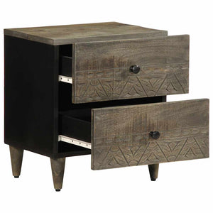 vidaXL Comodini 2pz Grigio Chiaro 40x33x46 cm in Legno Massello Mango