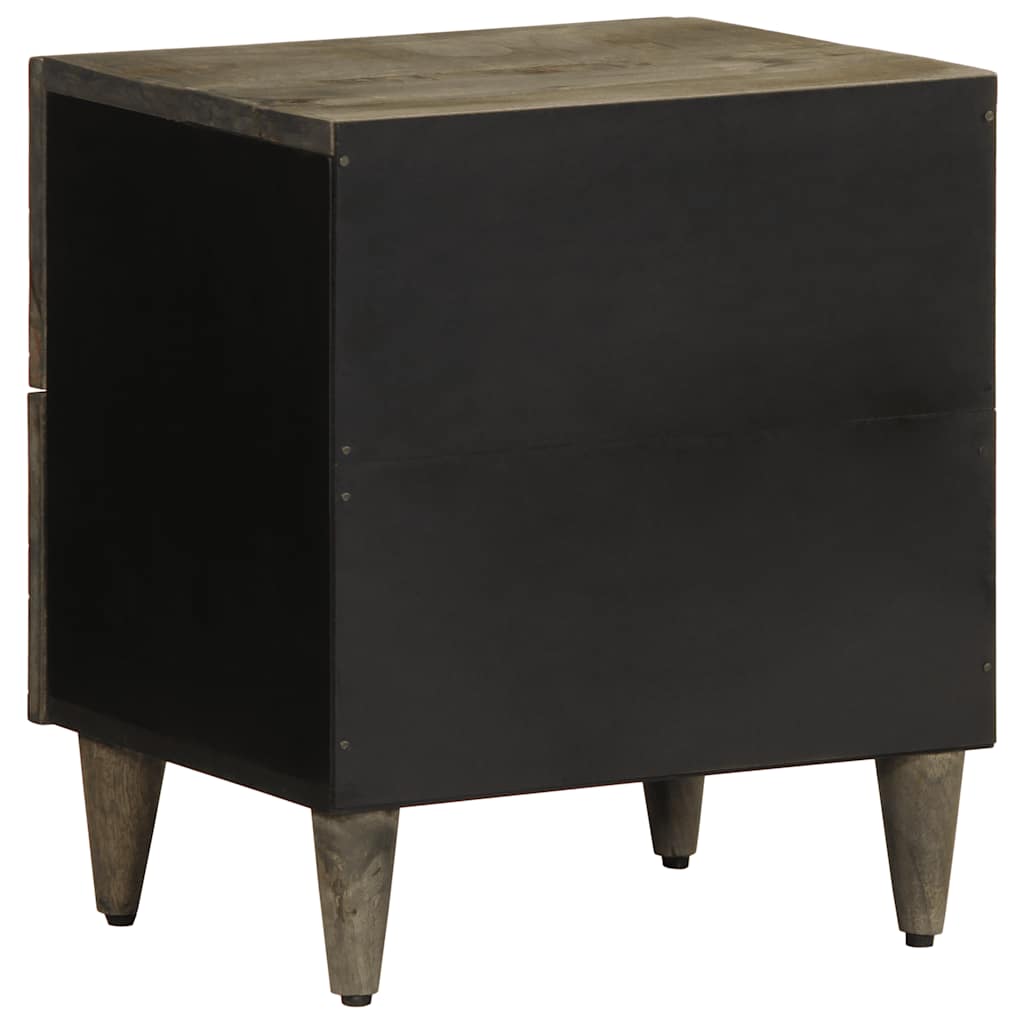vidaXL Comodini 2pz Grigio Chiaro 40x33x46 cm in Legno Massello Mango