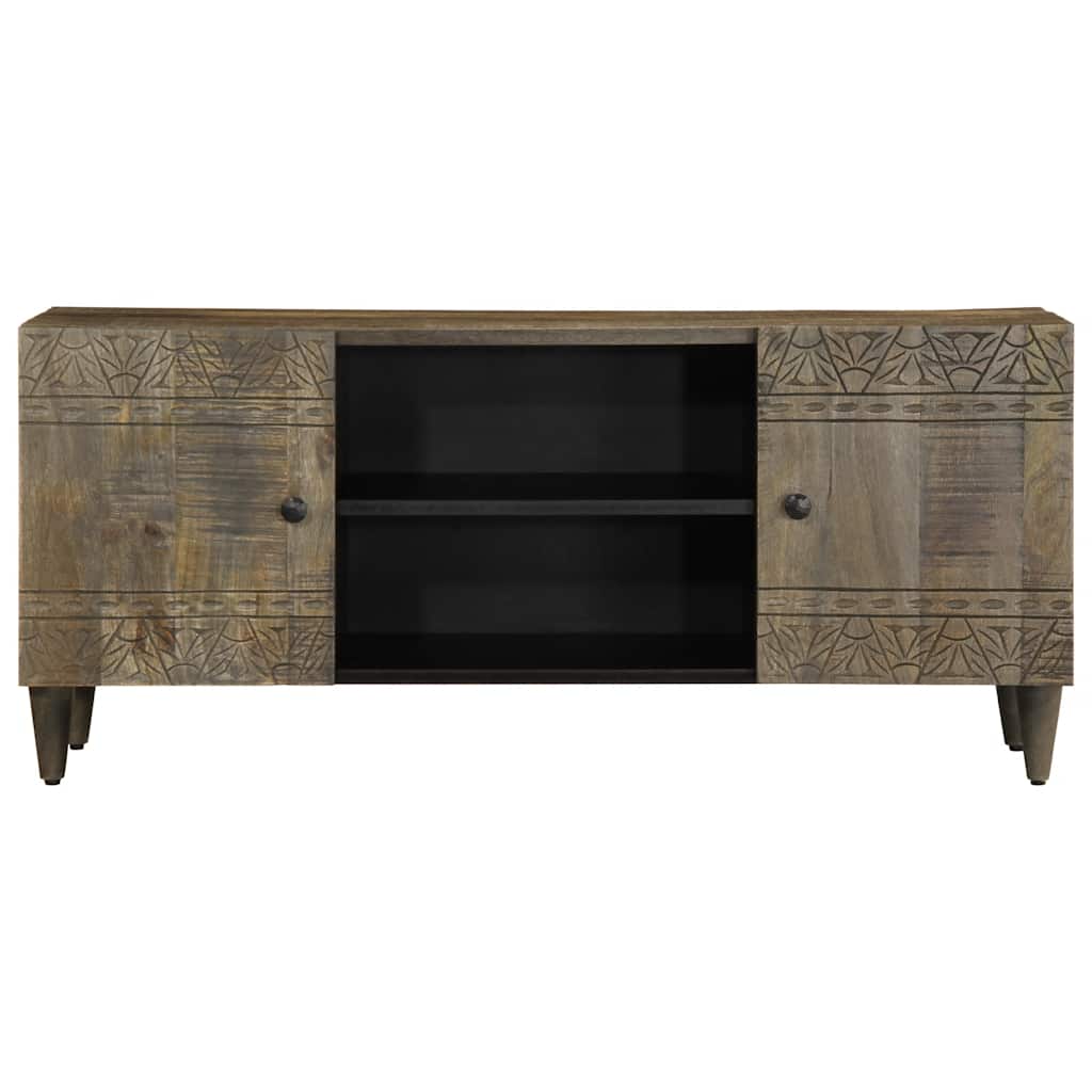 Mobile Porta TV-Mobile per TV-Credenza TV Grigio Chiaro 105x33,5x46 cm in Legno Mango 555591