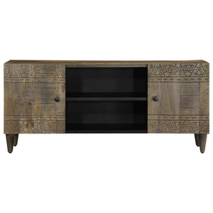 Mobile Porta TV-Mobile per TV-Credenza TV Grigio Chiaro 105x33,5x46 cm in Legno Mango 555591
