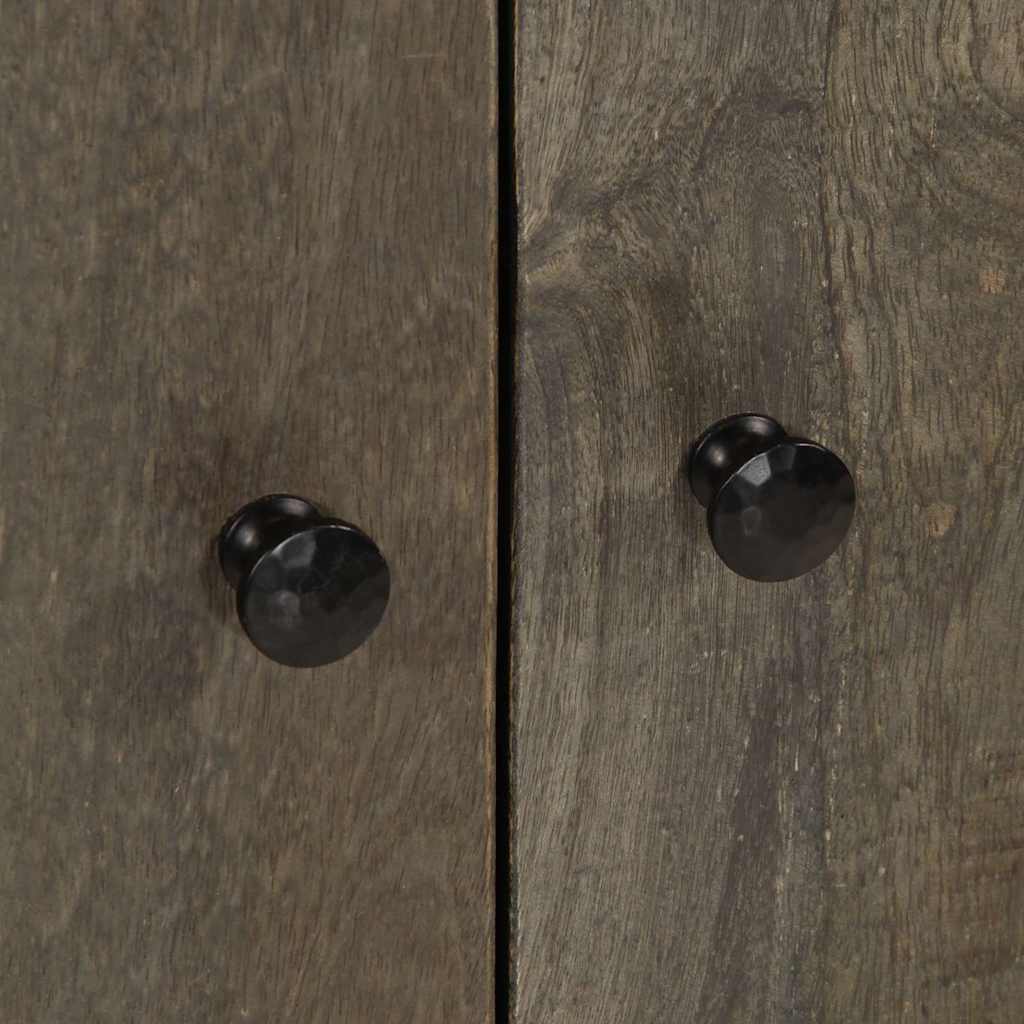 Credenza-Buffet-Armadio da cucina Grigio Chiaro 60x33,5x75 cm in Legno Massello di Mango 869134