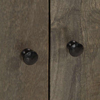 Credenza-Buffet-Armadio da cucina Grigio Chiaro 60x33,5x75 cm in Legno Massello di Mango 869134