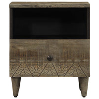 vidaXL Comodino Grigio Chiaro 40x33x46 cm in Legno Massello di Mango
