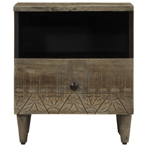 vidaXL Comodino Grigio Chiaro 40x33x46 cm in Legno Massello di Mango