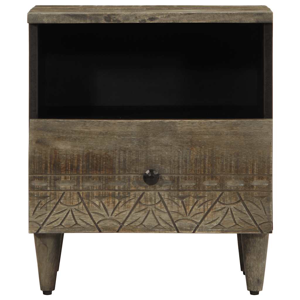 vidaXL Comodino Grigio Chiaro 40x33x46 cm in Legno Massello di Mango