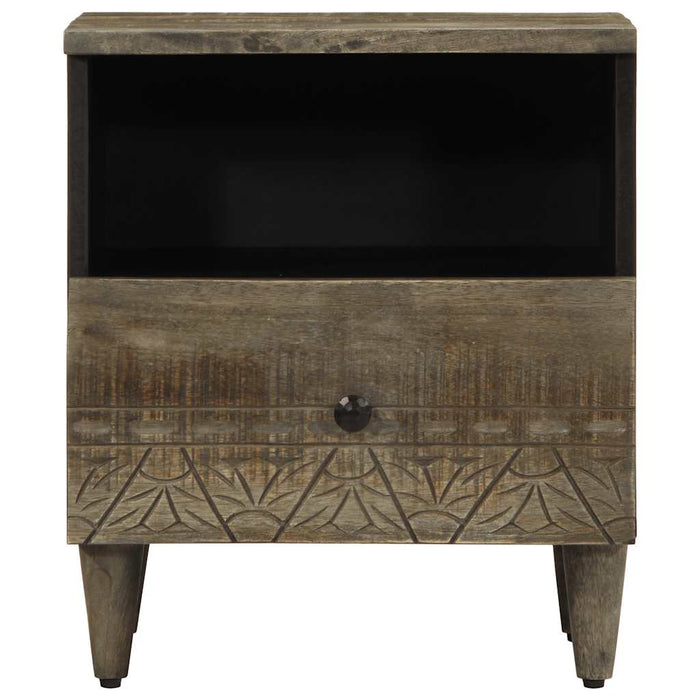 vidaXL Comodino Grigio Chiaro 40x33x46 cm in Legno Massello di Mango