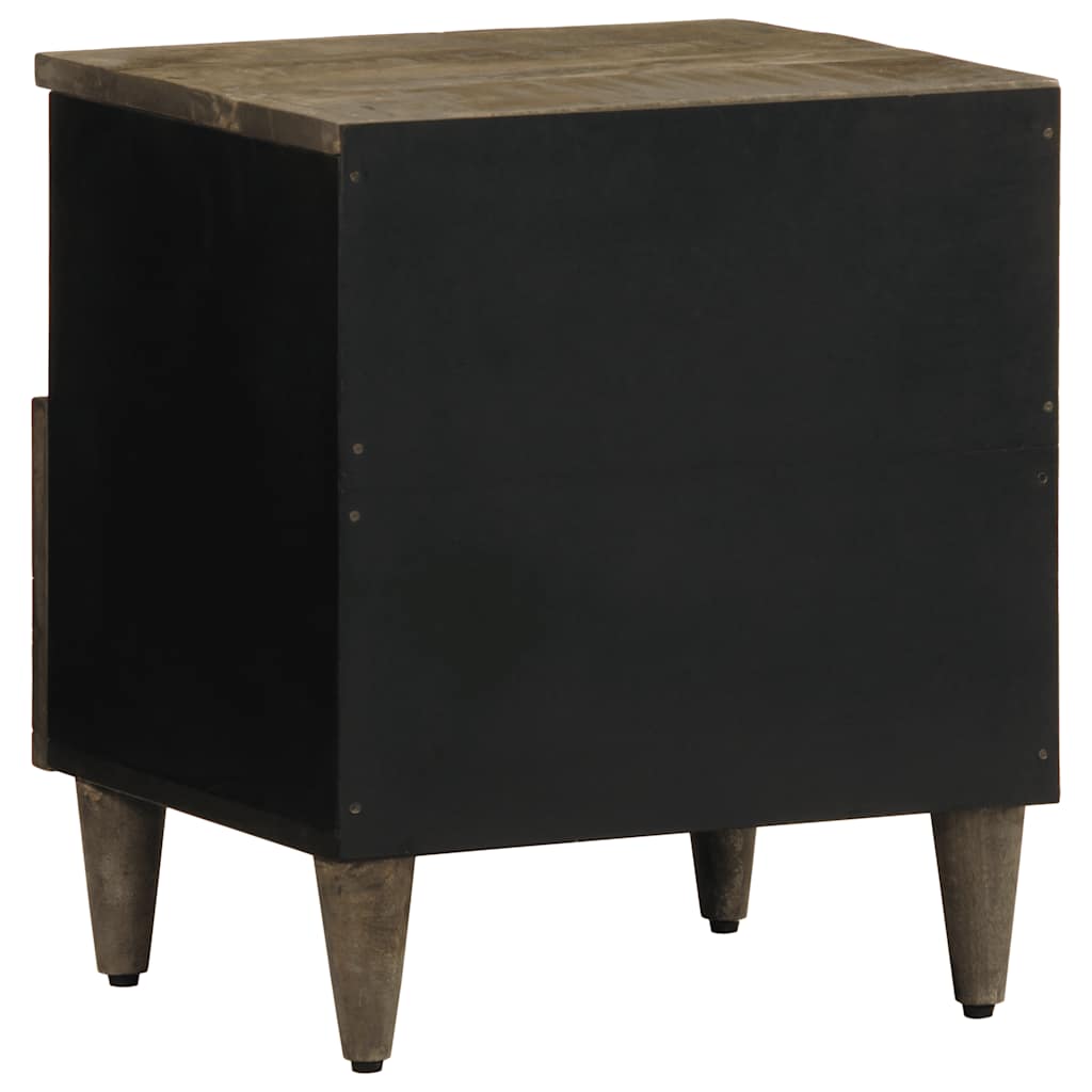 vidaXL Comodino Grigio Chiaro 40x33x46 cm in Legno Massello di Mango