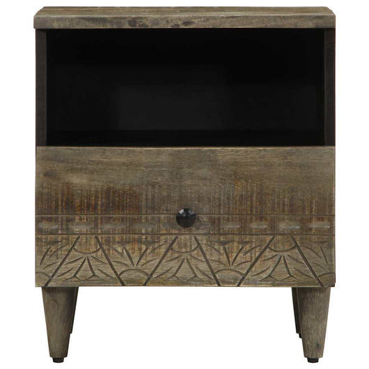 vidaXL Comodini 2pz Grigio Chiaro 40x33x46 cm in Legno Massello Mango