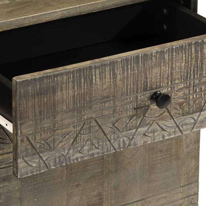 vidaXL Comodino Grigio Chiaro 50x33x60 cm in Legno Massello di Mango