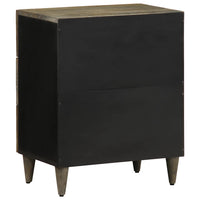 vidaXL Comodino Grigio Chiaro 50x33x60 cm in Legno Massello di Mango