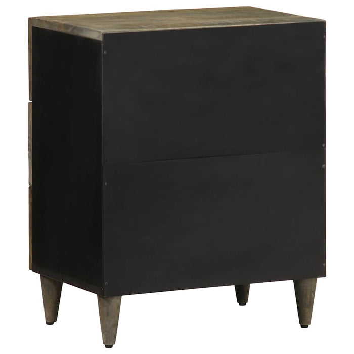 vidaXL Comodino Grigio Chiaro 50x33x60 cm in Legno Massello di Mango