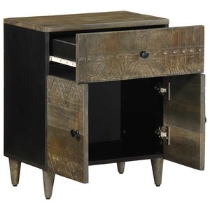 vidaXL Comodino Grigio Chiaro 50x33x60 cm in Legno Massello di Mango