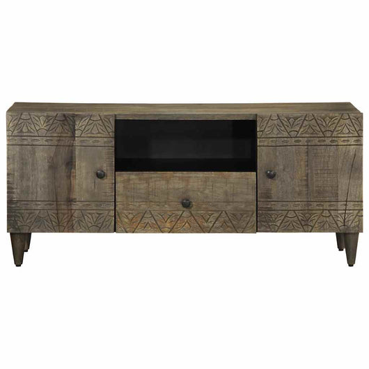 Mobile Porta TV-Mobile per TV-Credenza TV Grigio Chiaro 105x33,5x46 cm in Legno Mango 595894