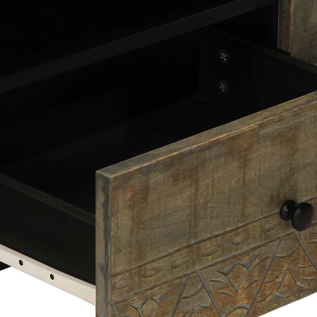 Mobile Porta TV-Mobile per TV-Credenza TV Grigio Chiaro 105x33,5x46 cm in Legno Mango 595894