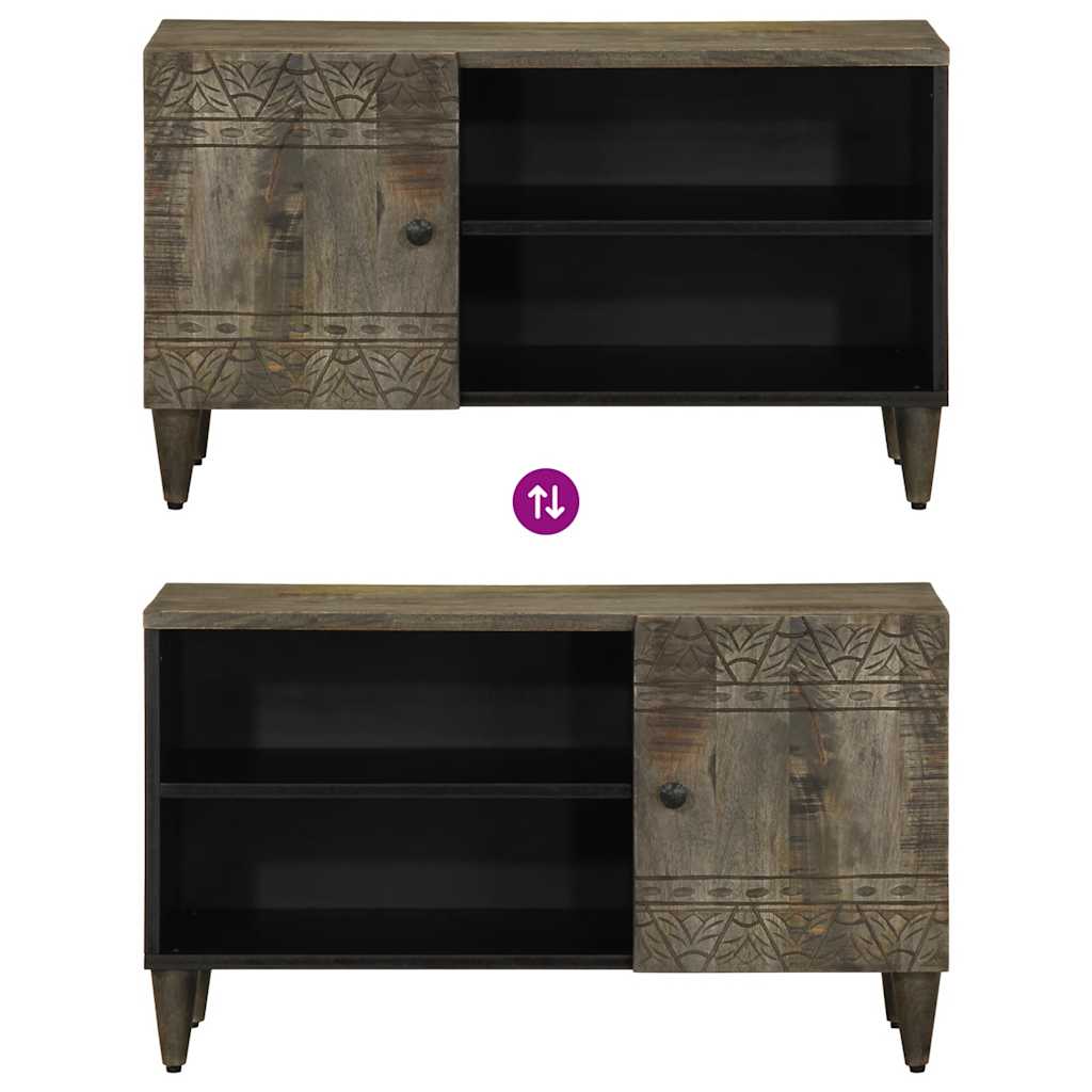 Mobile Porta TV-Mobile per TV-Credenza TV Grigio Chiaro 80x31,5x46 cm in Legno Mango