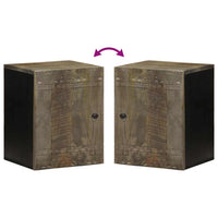 Mobile da Bagno a Parete 38x33x48 cm in Legno Massello di Mango