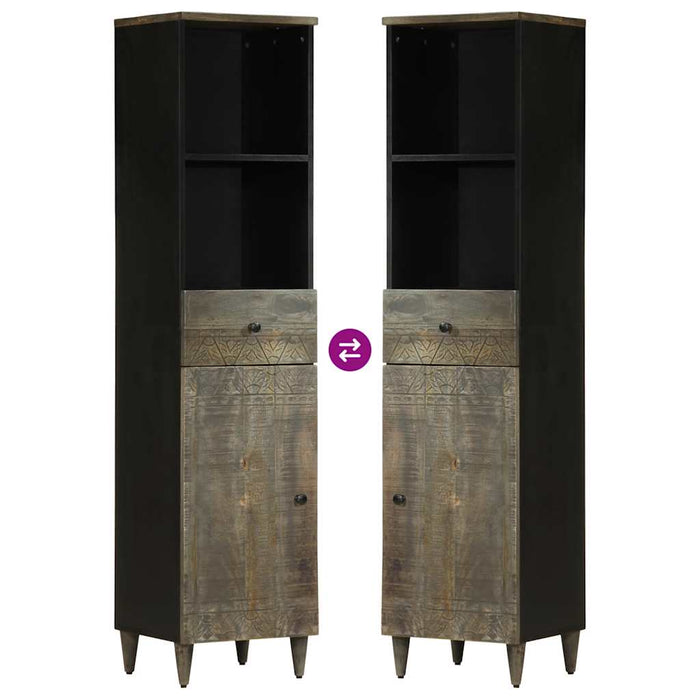 Mobile da Bagno 38x33x160 cm in Legno Massello di Mango 4017814