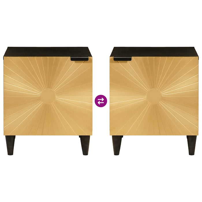 vidaXL Comodino Nero e Oro 40 x 33.5 x 46 cm