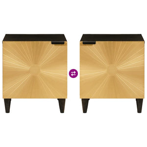 vidaXL Comodino 2 pcs Nero e Oro 40 x 33.5 x 46 cm