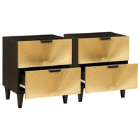 vidaXL Comodino con cassetto 2 pcs Nero e Oro 40 x 33.5 x 46 cm