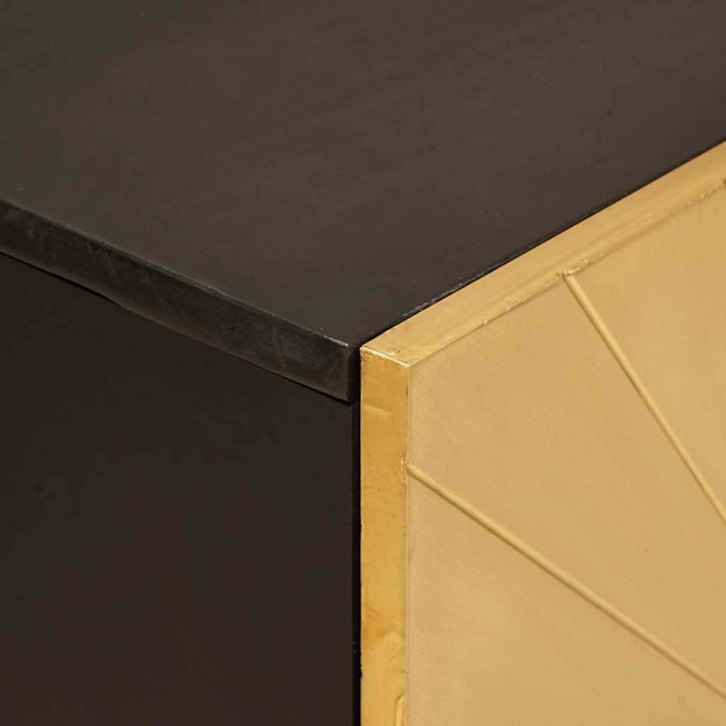 Credenza Nero e Oro 60 x 33 x 75 cm legno massello di mango 4017830